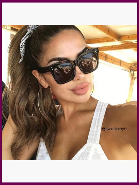 Vintage Oversized Square Sunglasses UV400 Protection Flat Lens main image 7